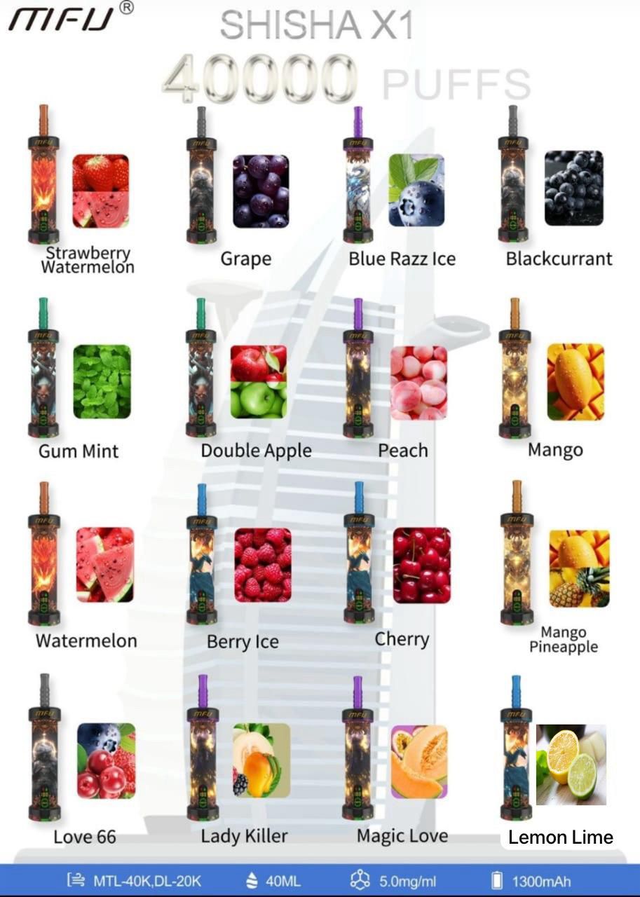 MFU SHISHA X1 40000 Puffs Hookah Disposable Vape In UAE