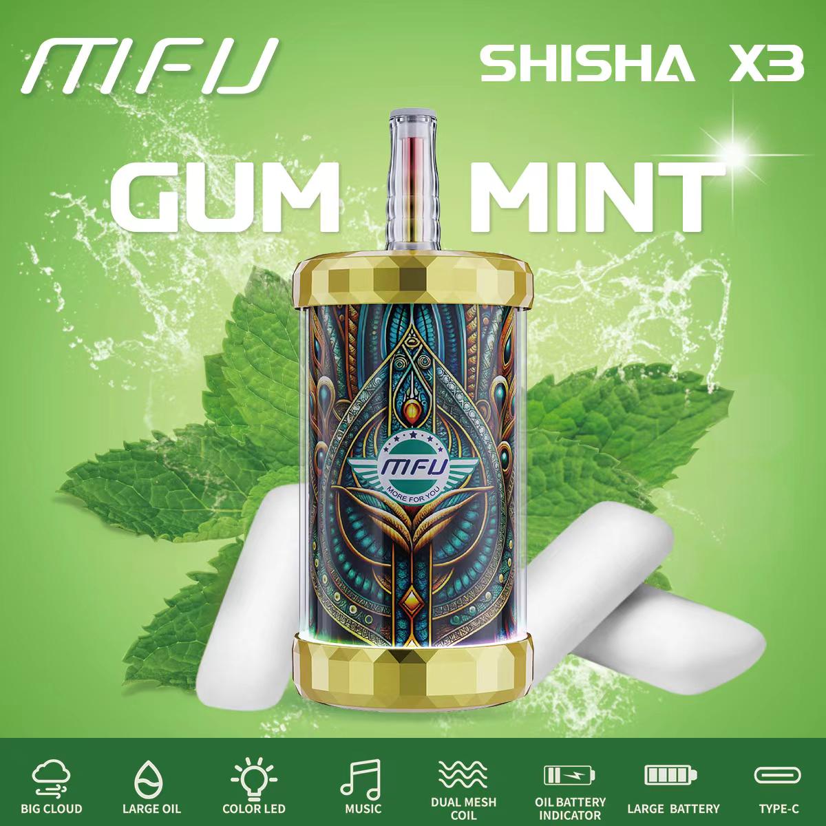 MFU SHISHA X3 Hookah 150000 Puffs Disposable Vape in Dubai