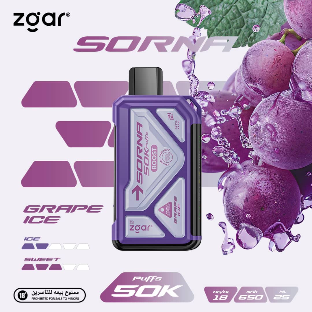 ZGAR Sorna 50000 Puffs Disposable Vape 18mg In Dubai