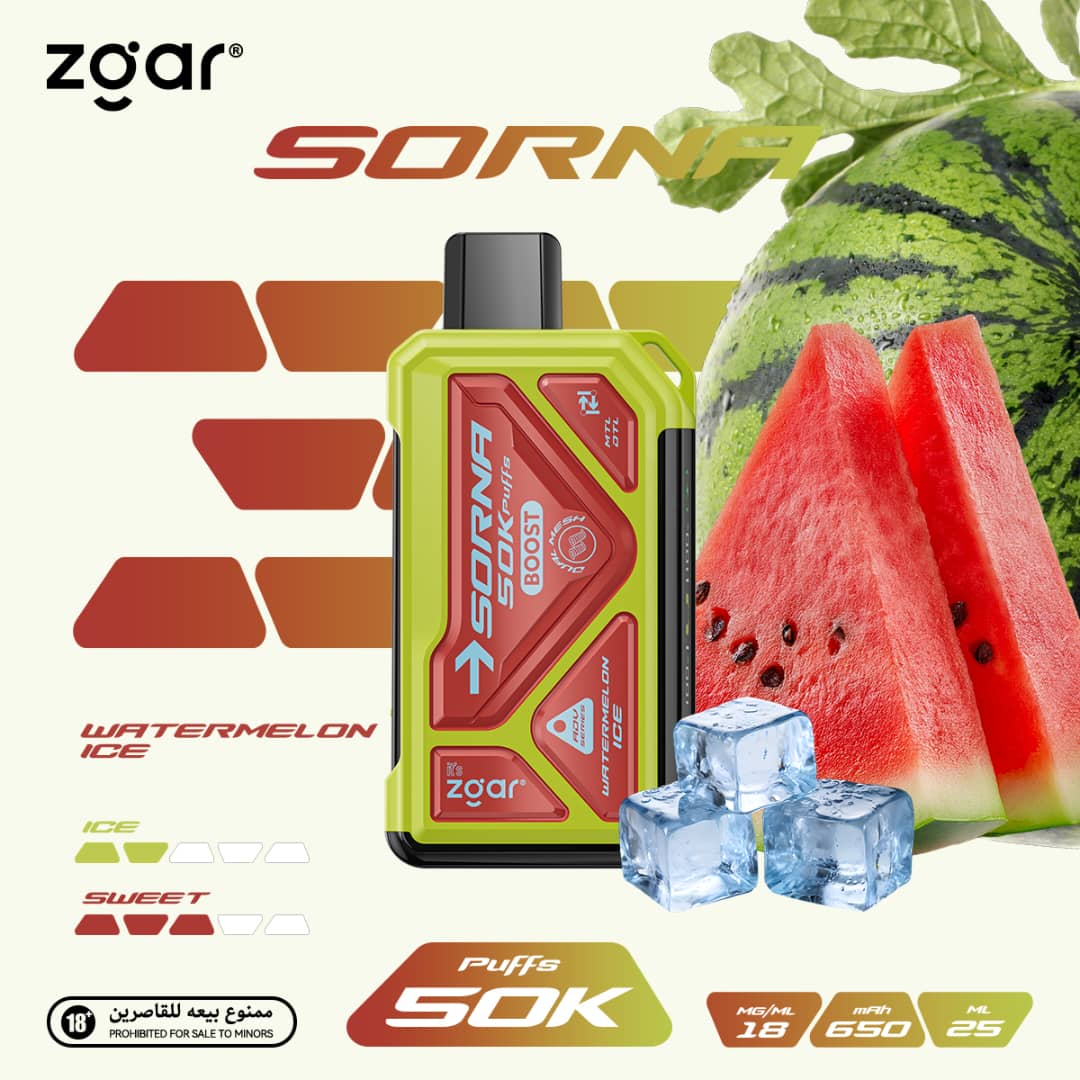 ZGAR Sorna 50000 Puffs Disposable Vape 18mg In Dubai