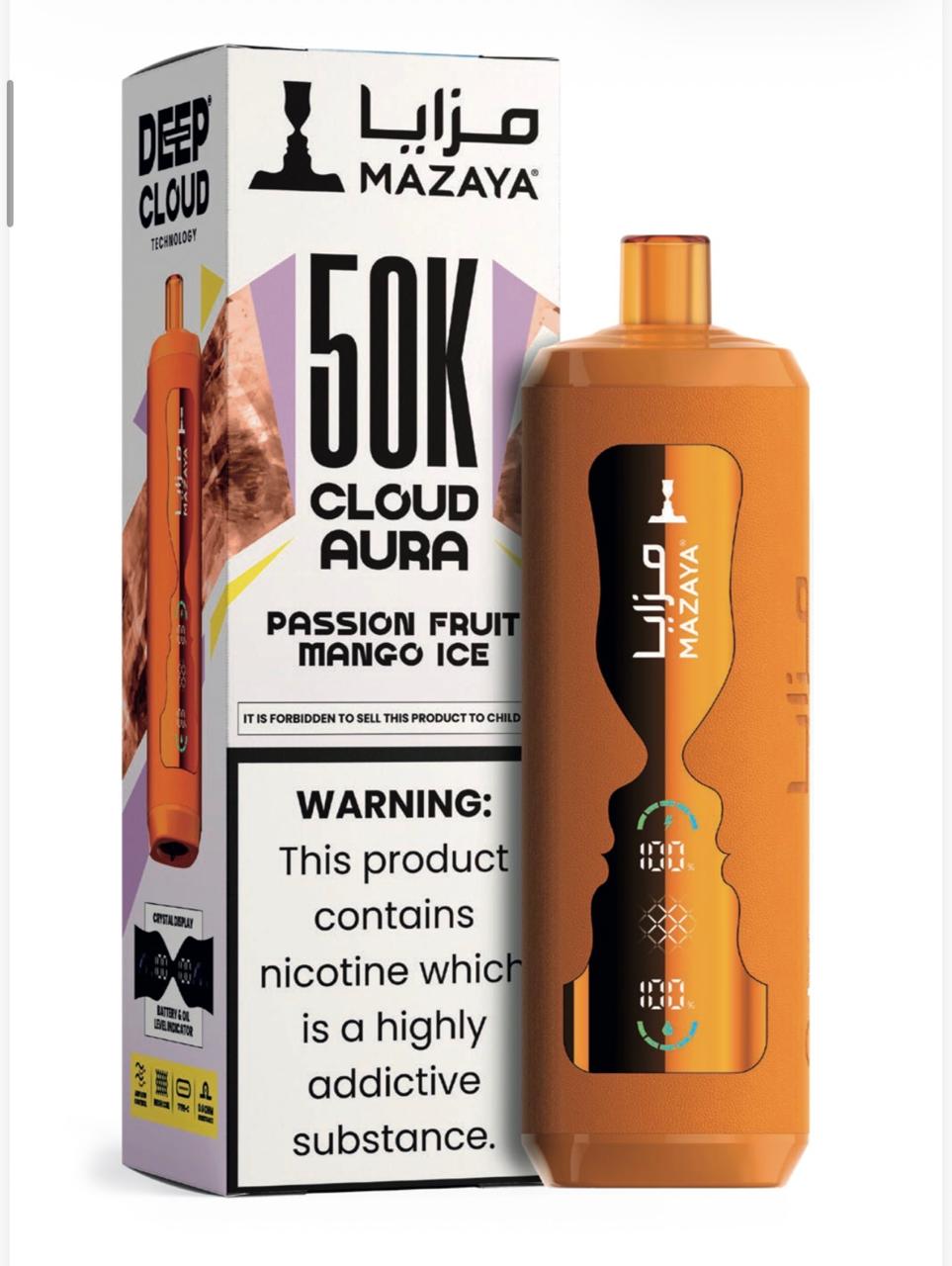 Mazaya Cloud AURA 50000 Puffs Disposable Vape 6mg in UAE