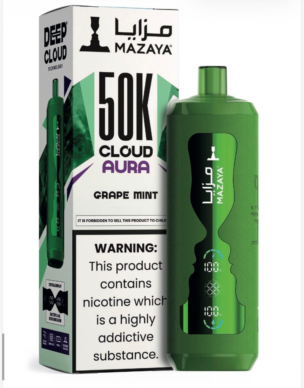 Mazaya Cloud AURA 50000 Puffs Disposable Vape 6mg in UAE