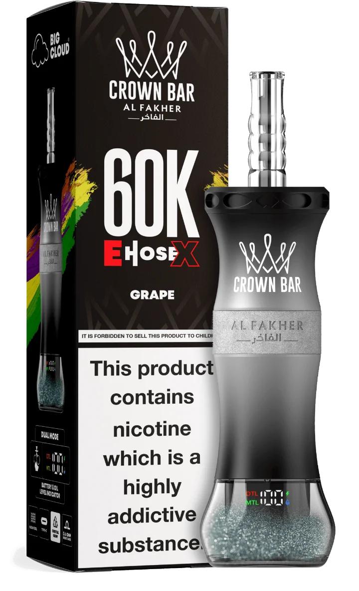 Al Fakher E Hose X 60000 Puffs Crown Bar Hookah Disposable Vape In UAE