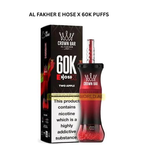 Al Fakher E Hose X 60000 Puffs Crown Bar Hookah Disposable Vape In UAE