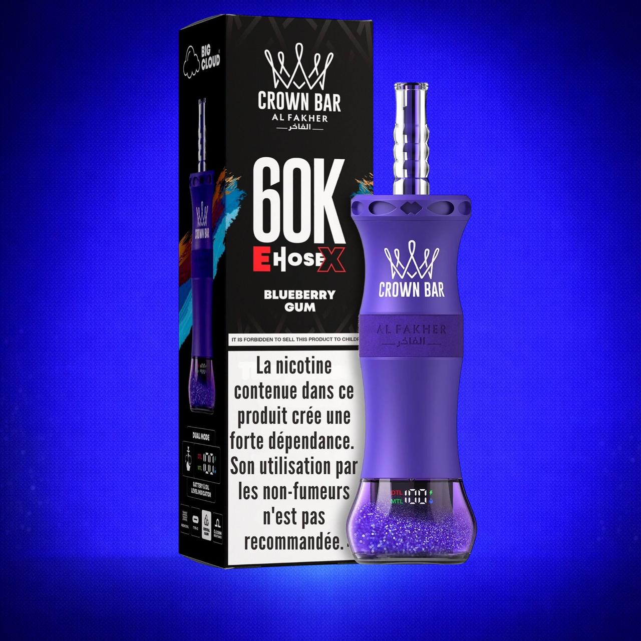 Al Fakher E Hose X 60000 Puffs Crown Bar Hookah Disposable Vape In UAE
