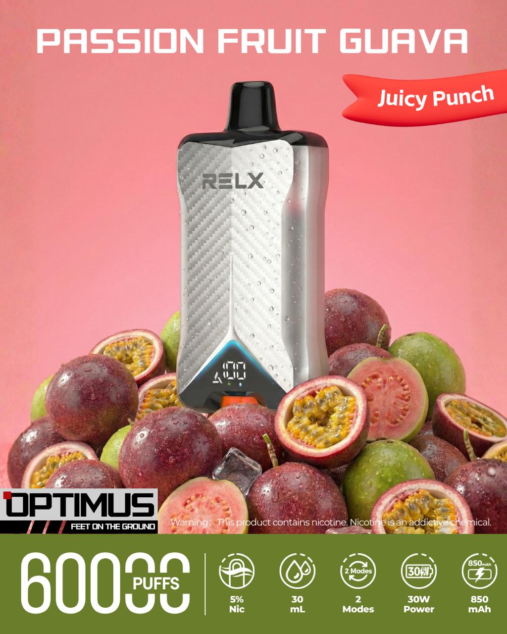 RELX Optimus 60000 Puffs Disposable Vape 50mg in UAE