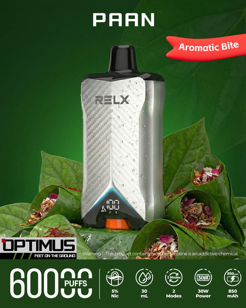 RELX Optimus 60000 Puffs Disposable Vape 50mg in UAE