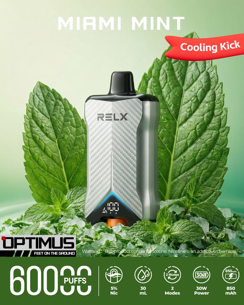 RELX Optimus 60000 Puffs Disposable Vape 50mg in UAE